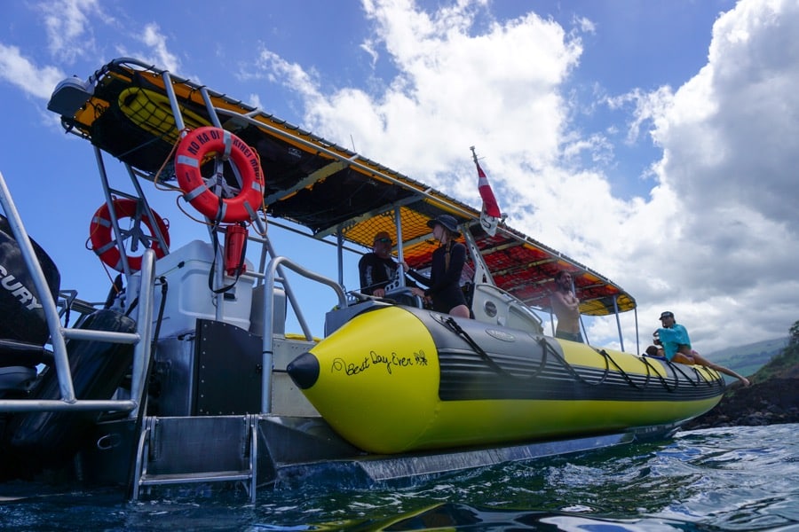 Side view of the boat from water level